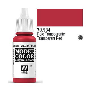 Vallejo 186: Modelcolor 934: Transparent Red 17 ml.