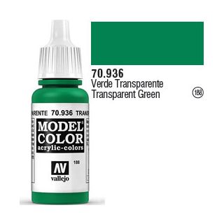 Vallejo 188: Modelcolor 936: Transparent Green 17 ml.