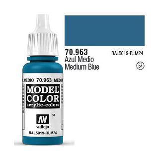 Vallejo 057: Modelcolor 963: Medium Blue 17 ml.