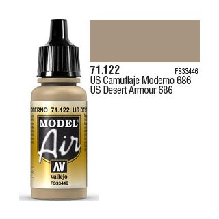 Vallejo Model Air 122: US Desert Armour 686 17 ml.