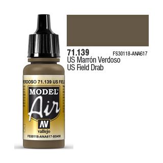 Vallejo Model Air 139: US Field Drab 17 ml.
