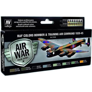 Vallejo Model Air Set 145: RAF Colors Bomber & Training Air Command 1939-1945 (8 colors)