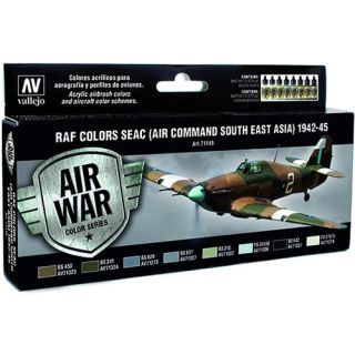 Vallejo Model Air Set 146: Colors Seac (Air Command South East Asia) 1942-1945 (8 colors)