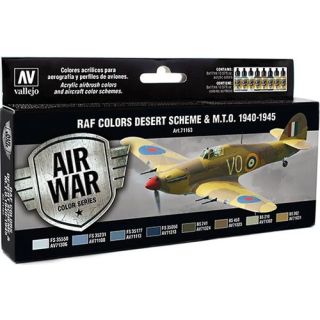 Vallejo Model Air Set 163: RAF Colors Desert Scheme & M.T.O. 1940-1945 (8 colors)
