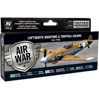 Vallejo Model Air Set 164: Luftwaffe Maritime and Tropical Colors (8 colors)