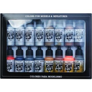 Vallejo Model Air Set 181: Metalic Effects (16 colors)