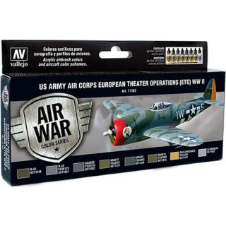 Vallejo Model Air Set 182: US Army Air Corps European Theater Operations (ETO) WWII (8 colors)