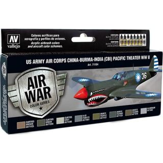 Vallejo Model Air Set 184: US Army Air Corps China-Burma-India Pacific Theater (CBI) WWII (8 colors)
