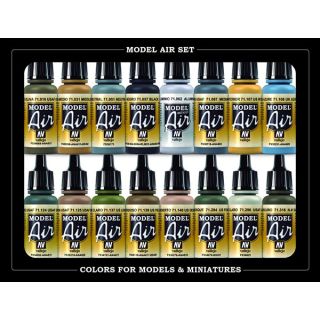 Vallejo Model Air Set 185: WWII USA AF Aircraft (16 colors)