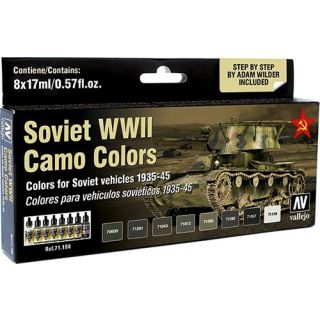 Vallejo Model Air Set 188: Soviet WWII Camo Colors (8 colors)