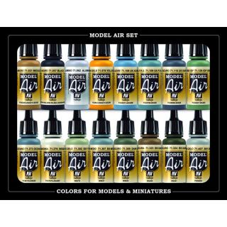 Vallejo Model Air Set 189: WWII British Aircraft RAF & FAA (16 colors)