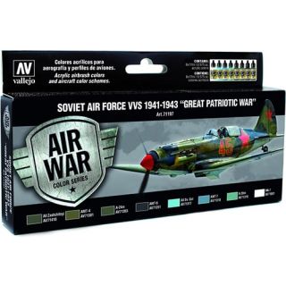 Vallejo Model Air Set 197: Soviet Air Force VVS 1941 to 1943 "Great Patriotic War" (8 colors)