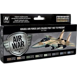 Vallejo Model Air Set 203: Israeli Air Froce (IAF) Colors Post 1967 to Present (8 colors)