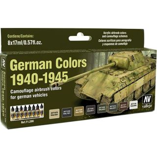 Vallejo Model Air Set 206: German WWII Colors 1940-1945 (8 colors)