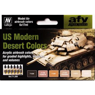 Vallejo Model Air Set 209: US Modern Desert Colors (6 colors)