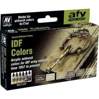 Vallejo Model Air Set 210: IDF Colors, Israeli Defence Force (6 colors)