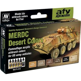 Vallejo Model Air Set 212: MERDC Desert Colors (6 colors)