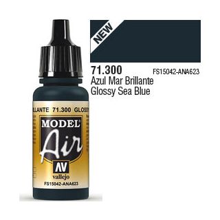 Vallejo Model Air 300: Glossy Sea Blue 17 ml.