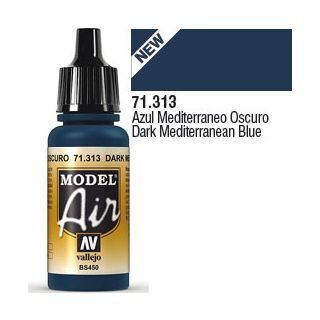 Vallejo Model Air 313: Dark Mediterranean Blue 17 ml.