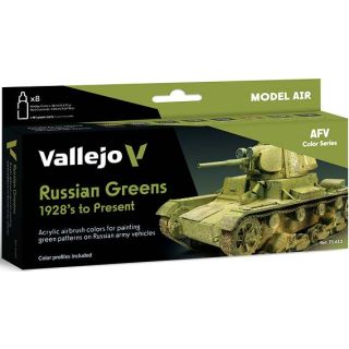 Vallejo Model Air Set 613: Russian Greens - 1928’s to Present (8 colors)
