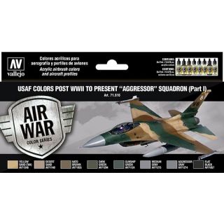 Vallejo Model Air Set 616: USAF colors post WWII to present “Aggressor” Squadron Part. I (8 colors)