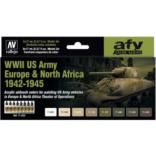 Vallejo Model Air Set 625: WWII US Army Europe & North Africa 1942-1945
(8 colors)