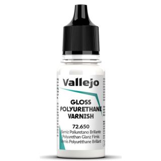 Vallejo 650: Polyurethane Gloss Varnish (Auxiliary ) 18 ml.