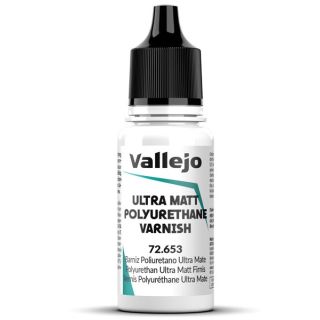 Vallejo 653: Polyurethane Ultra Matt Varnish (Auxiliary ) 18 ml.