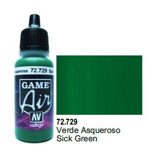 Vallejo Game Air 729: 17 ml. Sick Green