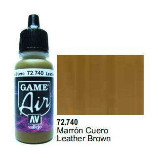 Vallejo Game Air 740: 17 ml. Leather Brown