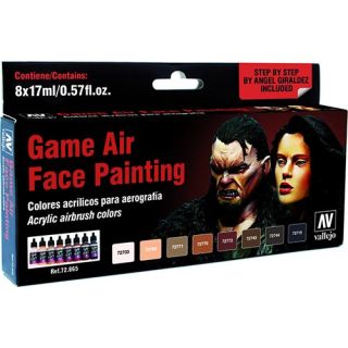 Vallejo Game Air Set 865: Face Painting Set by Angel Giraldez (8 colors)