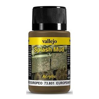 Vallejo Weathering Effects 801: European Splash Mud 40 ml.