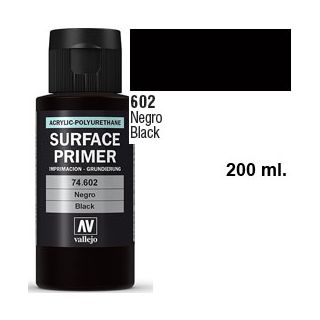 Vallejo Acrylic Polyurethane Primer - Black 200 ml.