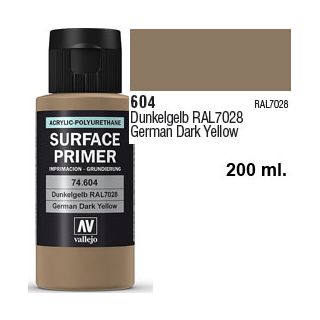 Vallejo Acrylic Polyurethane Primer - German Dark Yellow 200 ml.