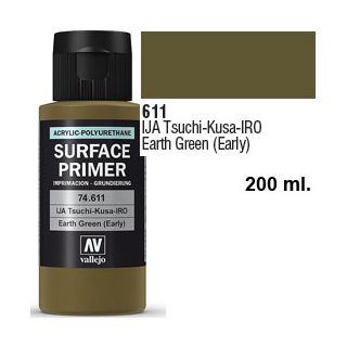 Vallejo Acrylic Polyurethane Primer - IJA Tsuchi-Kusa-IRO - Earth Green (early) 200 ml.