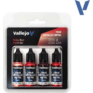 Vallejo True Metalic Metal Set 254: Ruby Red (4 x 18 ml.)