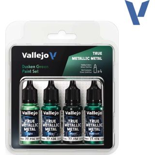 Vallejo True Metalic Metal Set 257: Dusken Green (4 x 18 ml.)
