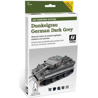 Vallejo German Dark Grey AFV Armour Painting System (6 colors 8ml.)