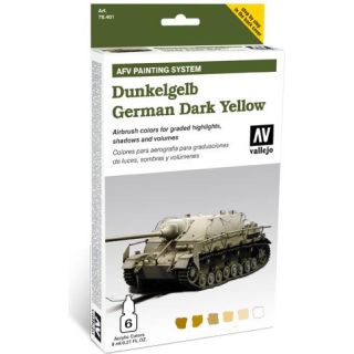 Vallejo German Dark Yellow AFV Armour Painting System (6 colors 8ml.)