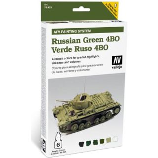 Vallejo Russian Green 4BO AFV Armour Painting System (6 colors 8ml.)