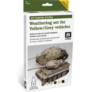 Vallejo Weathering set for Yellow/Gray Vehicles AFV Armour Painting System (7 colors 8ml.)