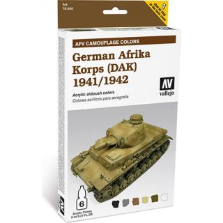 Vallejo German Afrika Korps 1941/1942 AFV Camouflage Colors (6 colors 8ml.)