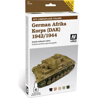 Vallejo German Afrika Korps 1942/1944 AFV Camouflage Colors (6 colors 8ml.)