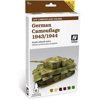 Vallejo German Camouflage 1943/1944 AFV Camouflage Colors (6 colors 8ml.)
