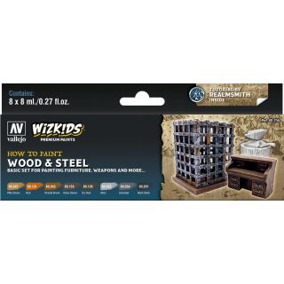 Wizkids Premium Paints by Vallejo set 256: Wood & Steel