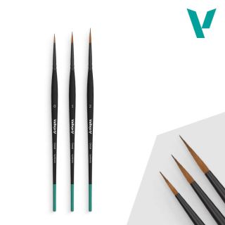 Vallejo Detail Brush Set: Design Set - Synthetic fibers (Sizes 0, 1 & 2) 