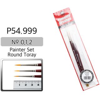 Vallejo Brush Series P510 / P54 - Round Toray Painter Set (Nº 0, 1, 2)