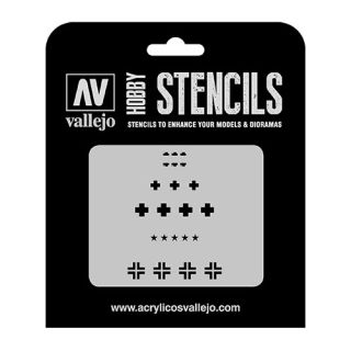 Vallejo Hobby Stencils AFV001: Assorted German WWII Tank Markings 1/35
