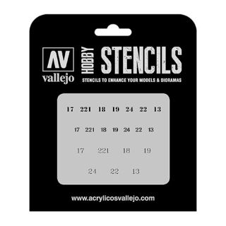 Vallejo Hobby Stencils AFV003: Soviet Numbers WWII 1/35