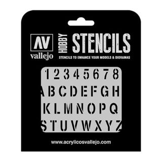 Vallejo Hobby Stencils LET002: Stamp Font 1/35